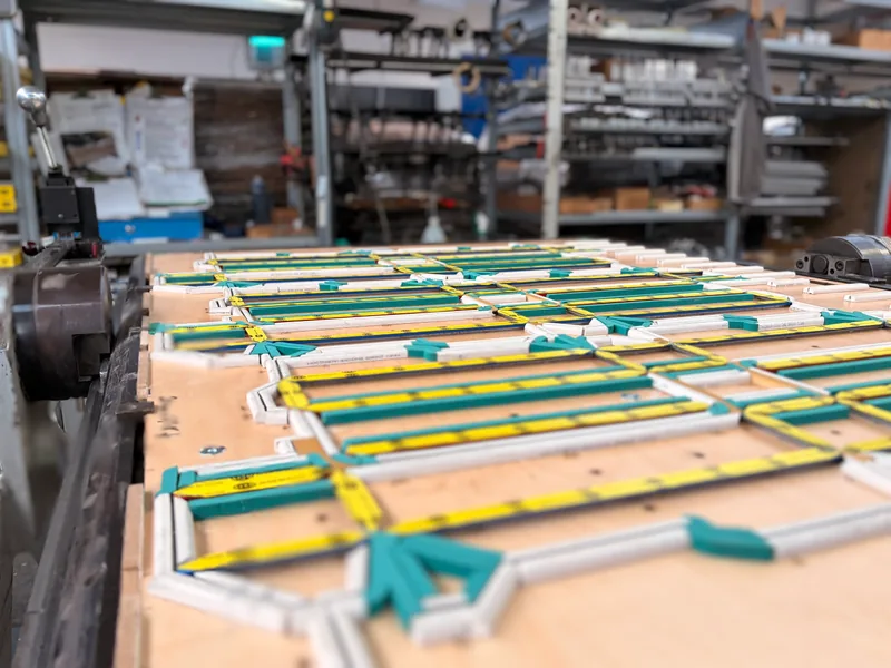 Prepared cutting die with cutting rules and ejection rubber at HvC